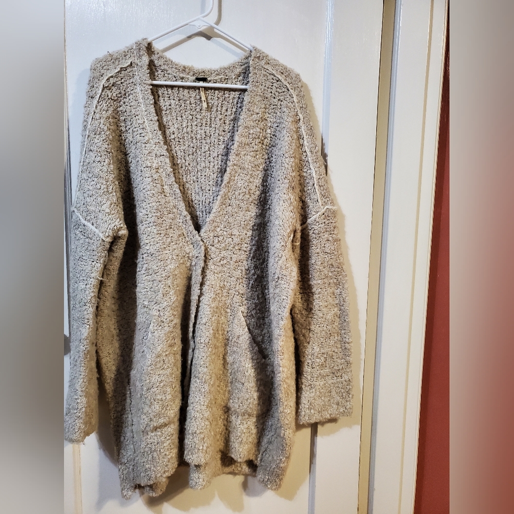 Free People Beige Slouchy Sweater